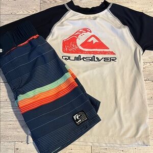 Quiksilver Rash Guard and Board Shorts